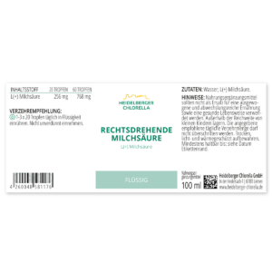 HEIDELBERGER CHLORELLA Rechtsdrehende Milchsäure – Bild 2