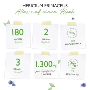 Hericium Erinaceus Intenso Pilz - 180 Kapseln – Bild 8